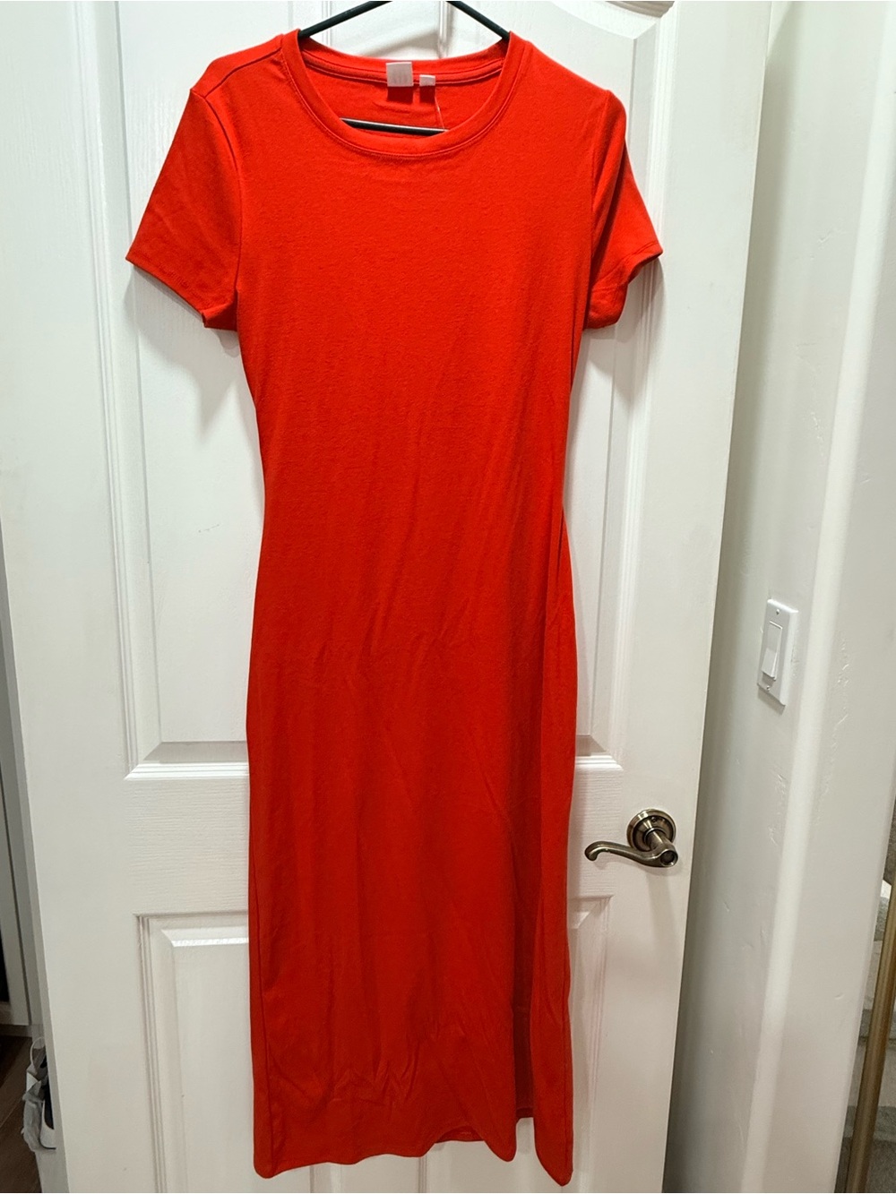GAP Bright Red Short-Sleeve Maxi Dress